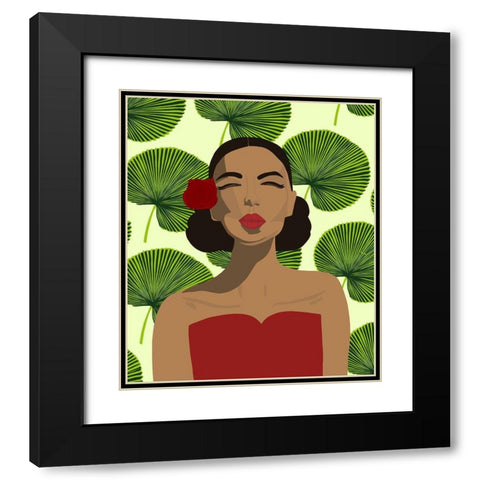 Exotic Lady Black Modern Wood Framed Art Print with Double Matting by Bucheli, Jen