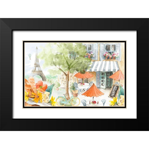 Parisian Life Black Modern Wood Framed Art Print with Double Matting by Loreth, Lanie