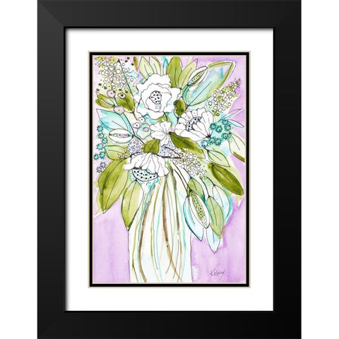 Hopeful Bouquet Black Modern Wood Framed Art Print with Double Matting by Krinlox