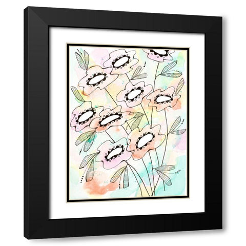 Spring Bouquet Black Modern Wood Framed Art Print with Double Matting by Krinlox