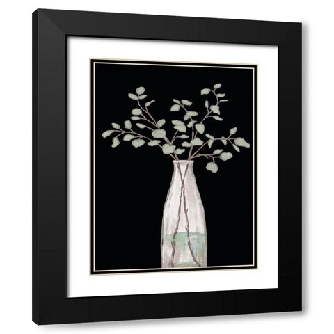 Modern Floral On Black II Black Modern Wood Framed Art Print with Double Matting by Medley, Elizabeth