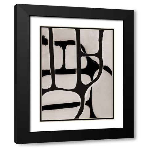 Black Litho I Black Modern Wood Framed Art Print with Double Matting by Meneely, Dan