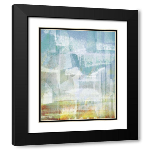 Scattered Sky Abstract Black Modern Wood Framed Art Print with Double Matting by Meneely, Dan