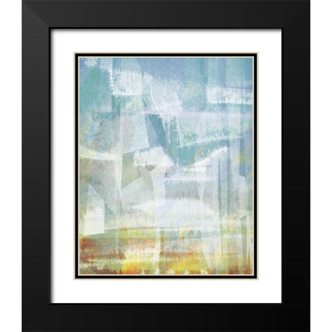 Scattered Sky Abstract Black Modern Wood Framed Art Print with Double Matting by Meneely, Dan