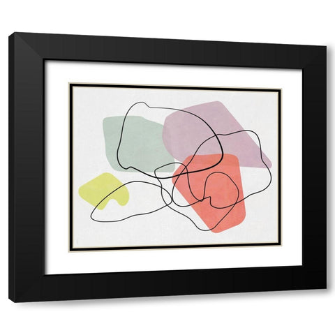 Watercolor Abstract Sketch Black Modern Wood Framed Art Print with Double Matting by Meneely, Dan