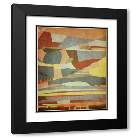Broken Sky Abstract Black Modern Wood Framed Art Print with Double Matting by Meneely, Dan