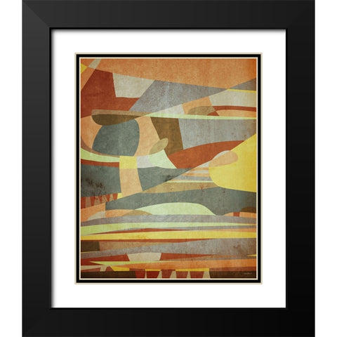 Broken Sky Abstract Black Modern Wood Framed Art Print with Double Matting by Meneely, Dan