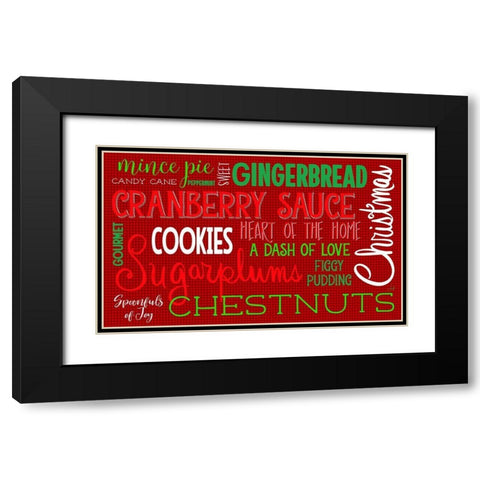 Christmas Kitchen Typography Black Modern Wood Framed Art Print with Double Matting by Metz, Andi