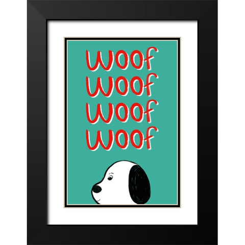 Woof Black Modern Wood Framed Art Print with Double Matting by Navas, Emily