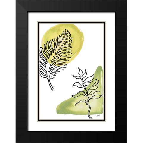 Tropical Palm Contours I Black Modern Wood Framed Art Print with Double Matting by Medley, Elizabeth