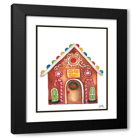 Gingerbread and Candy House I Black Modern Wood Framed Art Print with Double Matting by Medley, Elizabeth