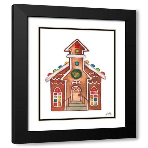 Gingerbread and Candy House II Black Modern Wood Framed Art Print with Double Matting by Medley, Elizabeth