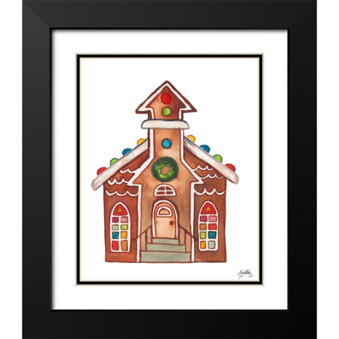 Gingerbread and Candy House II Black Modern Wood Framed Art Print with Double Matting by Medley, Elizabeth