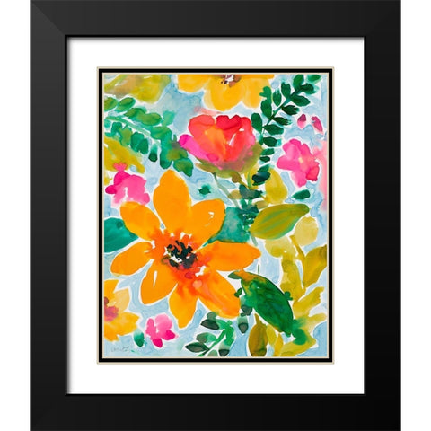 Bright and Cheery Blooms Black Modern Wood Framed Art Print with Double Matting by Loreth, Lanie