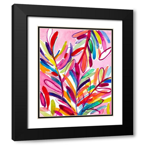Kaleidoscope Leaves Black Modern Wood Framed Art Print with Double Matting by Loreth, Lanie