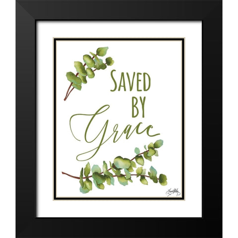 Saved By Grace Black Modern Wood Framed Art Print with Double Matting by Medley, Elizabeth