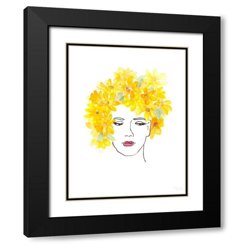 Girl With Daisies In Her Hair Black Modern Wood Framed Art Print with Double Matting by Loreth, Lanie