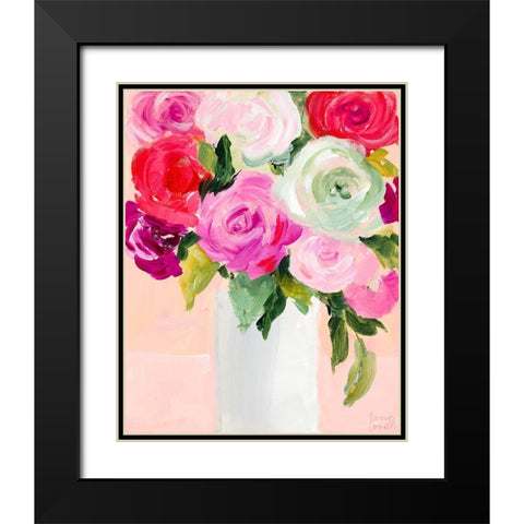 Rosey Bouquet Black Modern Wood Framed Art Print with Double Matting by Loreth, Lanie
