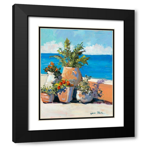 Coastal Greenery Black Modern Wood Framed Art Print with Double Matting by Slivka, Jane