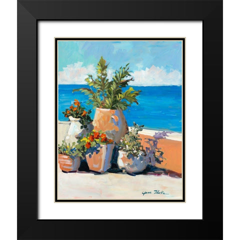 Coastal Greenery Black Modern Wood Framed Art Print with Double Matting by Slivka, Jane