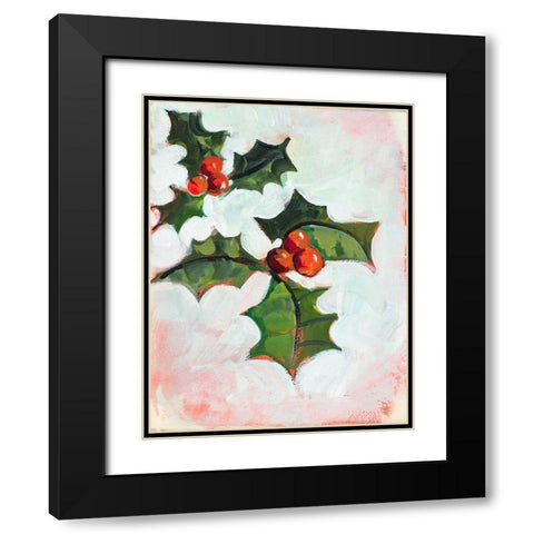 Mistletoe Holiday Black Modern Wood Framed Art Print with Double Matting by Slivka, Jane