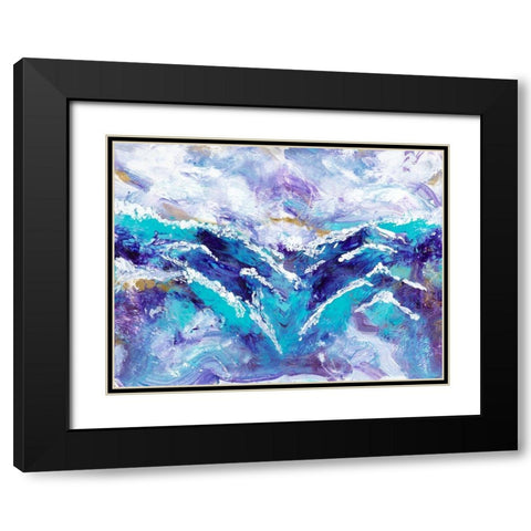 Ocean Waves Black Modern Wood Framed Art Print with Double Matting by Ritter, Gina