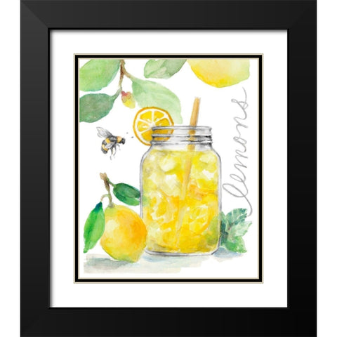 Bee-Friend The Lemons and Lemonade Black Modern Wood Framed Art Print with Double Matting by Loreth, Lanie