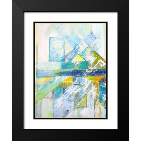 Summerview Abstract  I Black Modern Wood Framed Art Print with Double Matting by Diannart