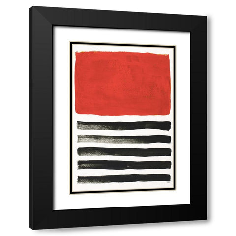 Red Jungle Time Black Modern Wood Framed Art Print with Double Matting by Pinto, Patricia