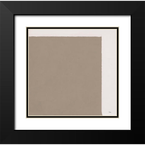 Neutral Block Abstract Black Modern Wood Framed Art Print with Double Matting by Pinto, Patricia