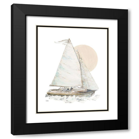 Quiet Sailboat Black Modern Wood Framed Art Print with Double Matting by Pinto, Patricia