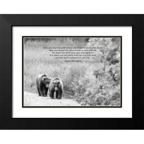 Learn To Walk Slowly Black Modern Wood Framed Art Print with Double Matting by Mansfield, Kathy