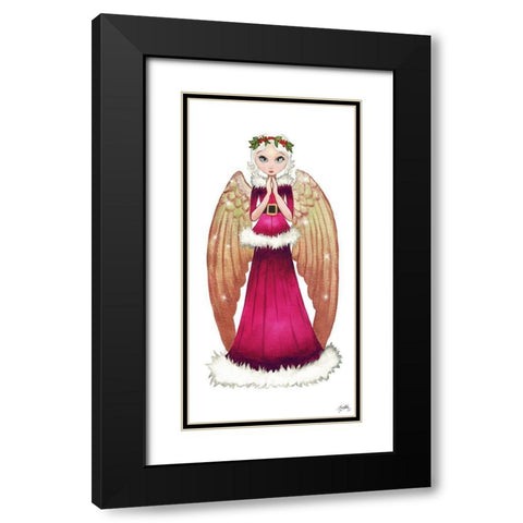 Christmas Angel I Black Modern Wood Framed Art Print with Double Matting by Medley, Elizabeth