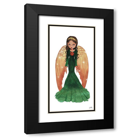 Christmas Angel II Black Modern Wood Framed Art Print with Double Matting by Medley, Elizabeth