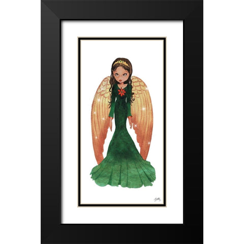 Christmas Angel II Black Modern Wood Framed Art Print with Double Matting by Medley, Elizabeth