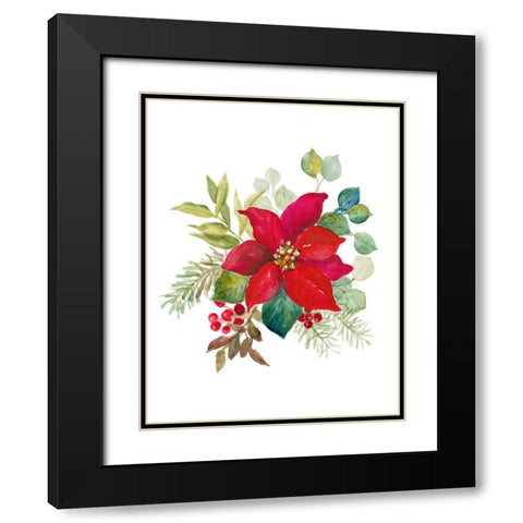 Blooming Poinsettia I Black Modern Wood Framed Art Print with Double Matting by Loreth, Lanie