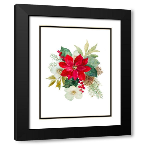 Blooming Poinsettia II Black Modern Wood Framed Art Print with Double Matting by Loreth, Lanie