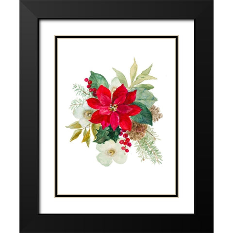 Blooming Poinsettia II Black Modern Wood Framed Art Print with Double Matting by Loreth, Lanie