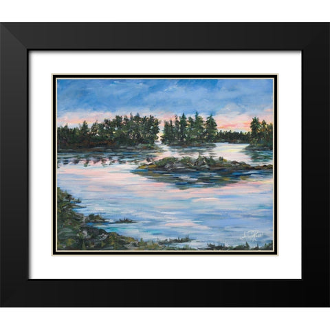 Cypress Lake Black Modern Wood Framed Art Print with Double Matting by DeRice, Julie