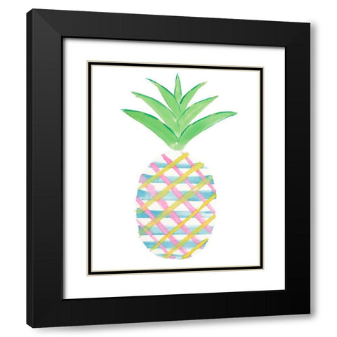 Punched Up Pineapple I Black Modern Wood Framed Art Print with Double Matting by DeRice, Julie