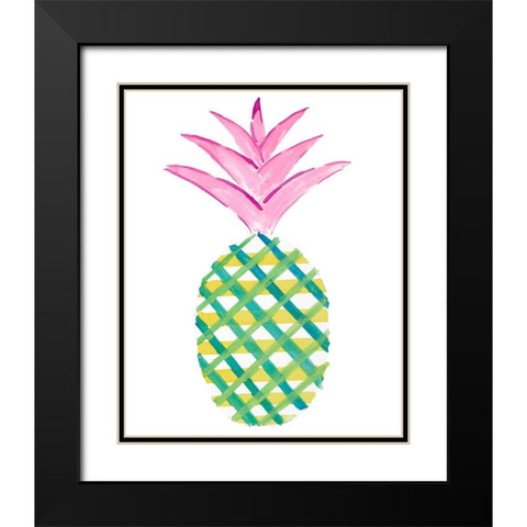 Punched Up Pineapple II Black Modern Wood Framed Art Print with Double Matting by DeRice, Julie