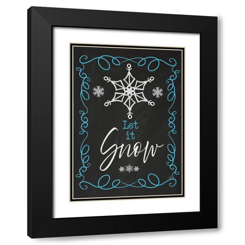 Let It Snow Black Modern Wood Framed Art Print with Double Matting by Metz, Andi