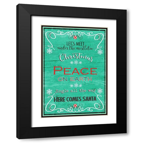 Christmas Peace On Earth Black Modern Wood Framed Art Print with Double Matting by Metz, andi