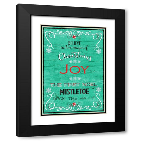 Christmas Joy Black Modern Wood Framed Art Print with Double Matting by Metz, Andi