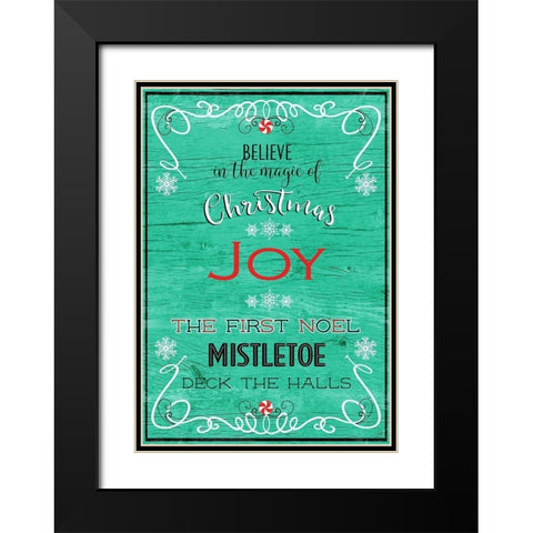 Christmas Joy Black Modern Wood Framed Art Print with Double Matting by Metz, Andi