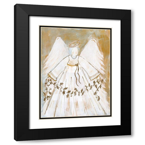 Guiding Angel Black Modern Wood Framed Art Print with Double Matting by Maria, Robin