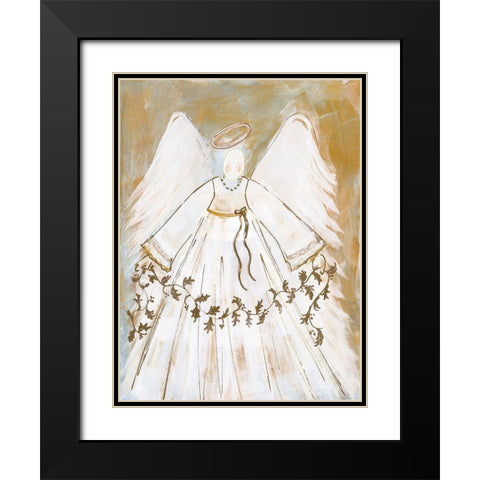 Guiding Angel Black Modern Wood Framed Art Print with Double Matting by Maria, Robin