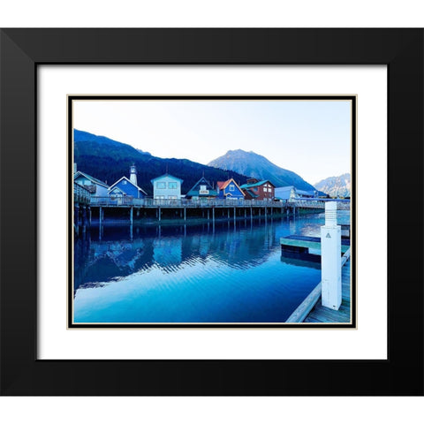 Alaskan Fish Town Black Modern Wood Framed Art Print with Double Matting by Wilson, Kali