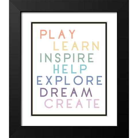 Play And Learn Black Modern Wood Framed Art Print with Double Matting by Quach, Anna