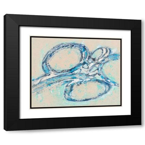 Blue Swirl I Black Modern Wood Framed Art Print with Double Matting by Pattinian, Merri
